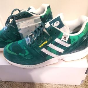 BAPE x Undefeated x Adidas ZX 8000 Mens Shoes - Green Camo - Size 8.5